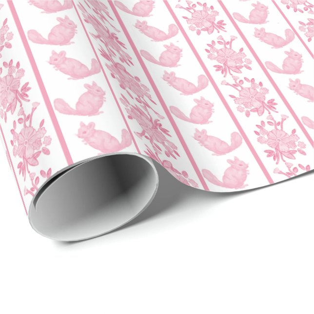Chintzy Chinchilla-Geschenkpapier (Pink) Geschenkpapier (Rolleneckpunkt)