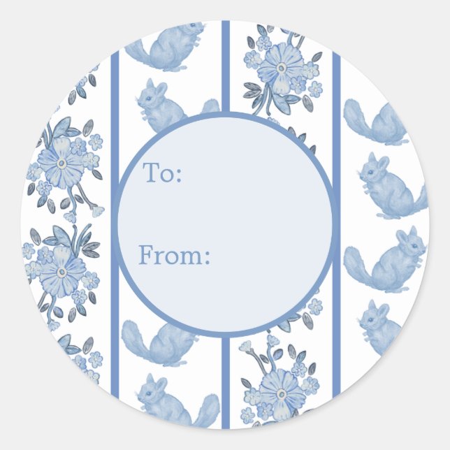 Chintzy Chinchilla Gift Sticker (Blue) (Vorderseite)