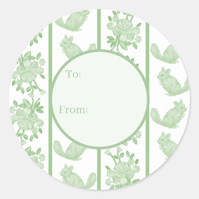 Chintzy Chinchilla Gift Sticker (Green)  (Vorderseite)