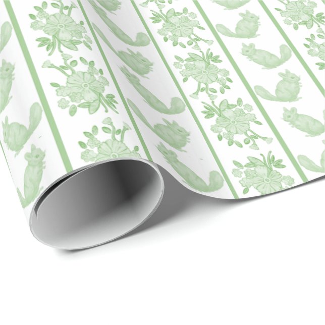 Chintzy Chinchilla Wrapping Paper (Green)  Geschenkpapier (Rolleneckpunkt)