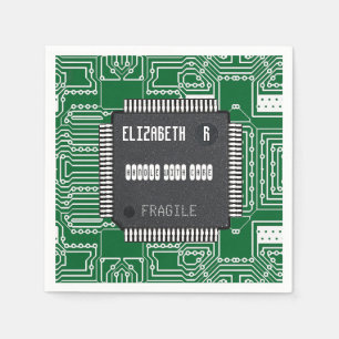 Chip auf der gedruckten Leiterplatte mit Ihrem Nam Serviette