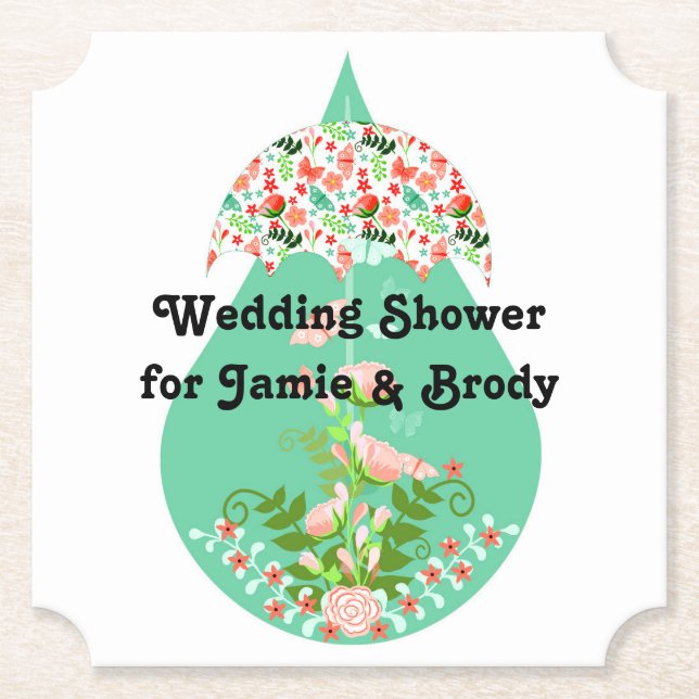 Chip Board Untersetzer für Polterabend Peach Green (Vorderseite)