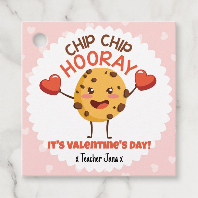 Chip Chip Hooray Es ist Valentinstag Geschenkanhänger (Vorderseite)