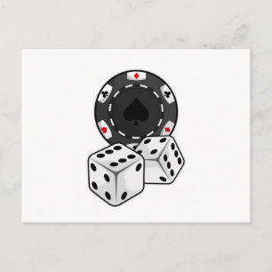 Chip & Dice für Poker Postkarte