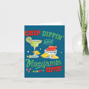 Chip-Dippen und Margarita-Trinken am Cinco de Mayo Karte