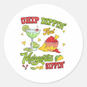 Chip Dippin und Margarita Sippin Cinco de Mayo Runder Aufkleber