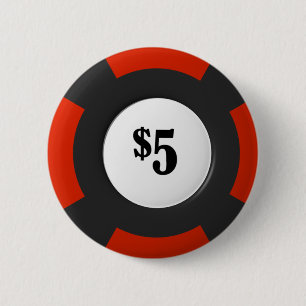 Chip für fünf Dollar Poker Button