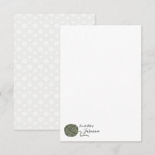 Chip Green Yarn Ball Note Card Mitteilungskarte