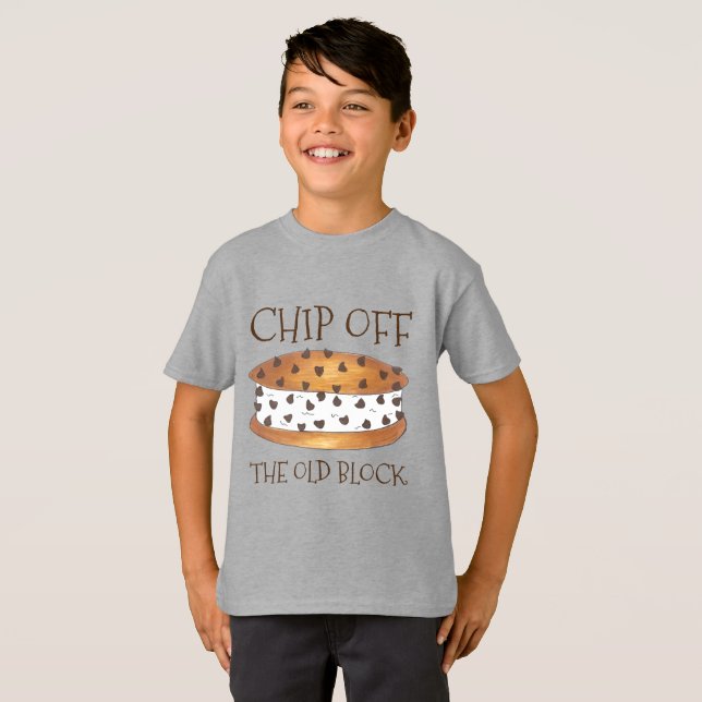Chip vom alten Block Chipwich-Eiscreme Sandwich T-Shirt (Vorne ganz)