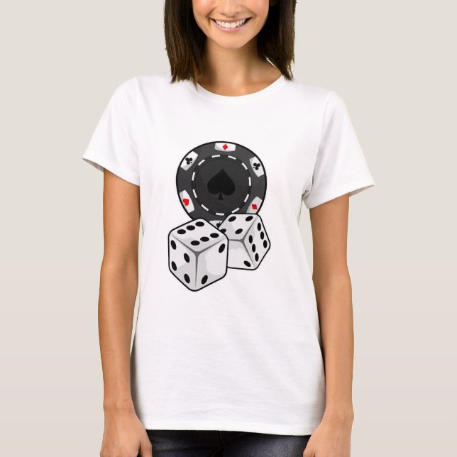 Chip & Würfel für Poker T-Shirt (Vorderseite)