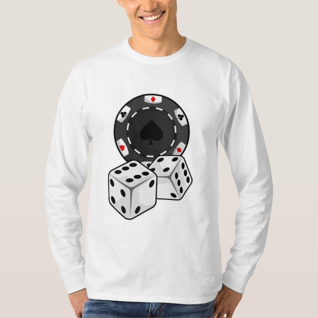 Chip & Würfel für Poker T-Shirt (Vorderseite)