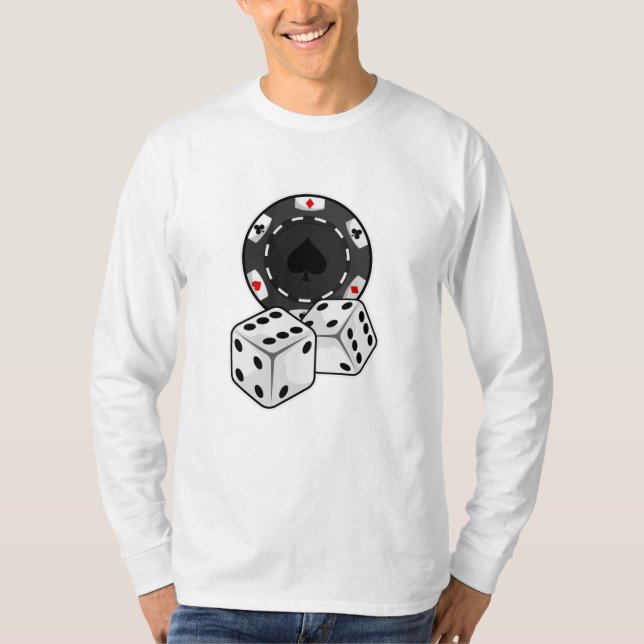 Chip & Würfel für Poker T-Shirt (Vorderseite)