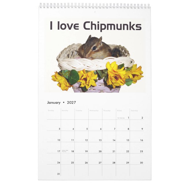 chipmunk  (All countries) Kalender (Jan 2027)