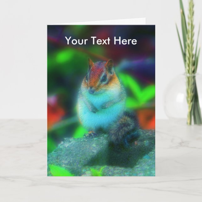 Chipmunk Animal Fantasy Art Nature Foto Card Karte (Vorderseite)