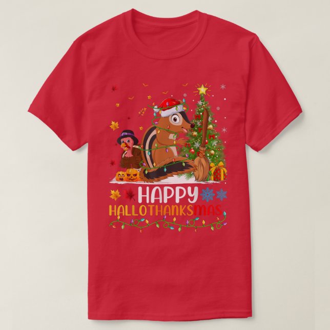 Chipmunk Animal Lover Funny Happy Chipmunk HalloTh T-Shirt (Design vorne)