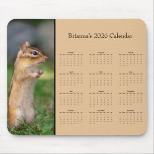 Chipmunk - Anpassbarer Kalender für das ganze Jahr Mousepad