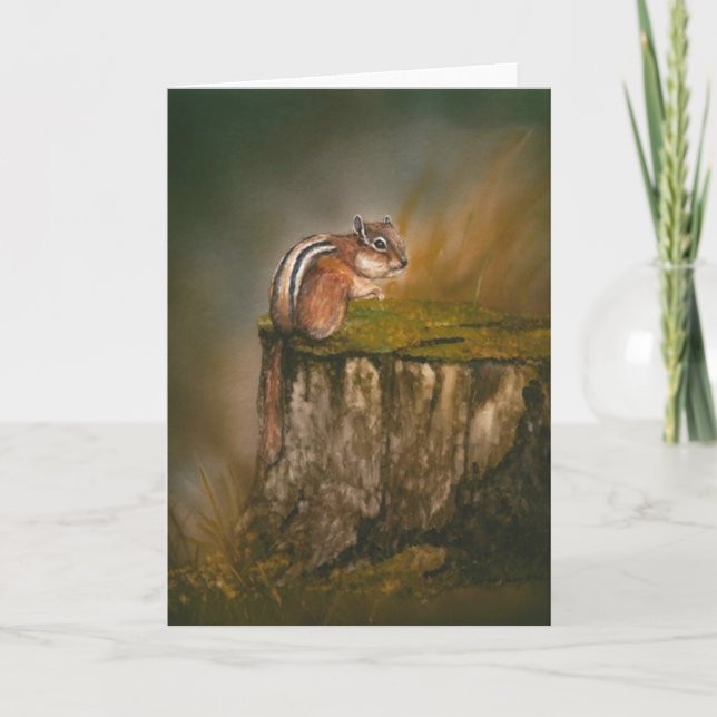 "Chipmunk" Art Notecard Karte (Vorderseite)