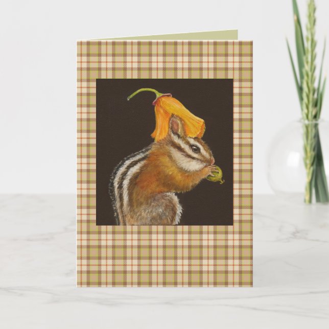 Chipmunk auf karierter Karte (Vorderseite)