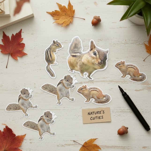 Chipmunk-Aufkleber-Pack Aufkleber (Chipmunk Assorted Sticker Pack)