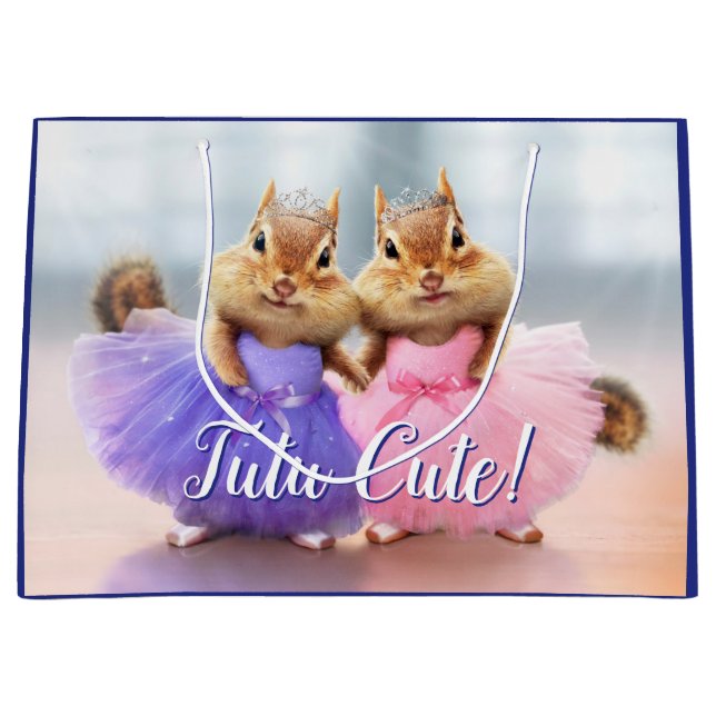 Chipmunk Ballerina Duo Große Geschenktüte (Vorderseite)