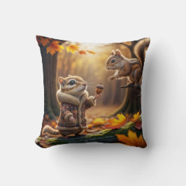 Chipmunk-Begegnung in einem Herbstwald Kissen