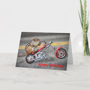 Chipmunk Biker Riding a Motorrad Karte