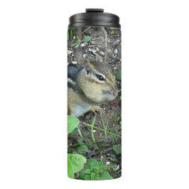 Chipmunk Busy Eating In The Garden Photo Thermosbecher