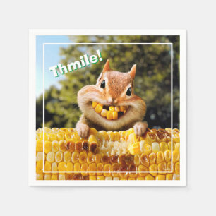 Chipmunk Eating Corn Serviette