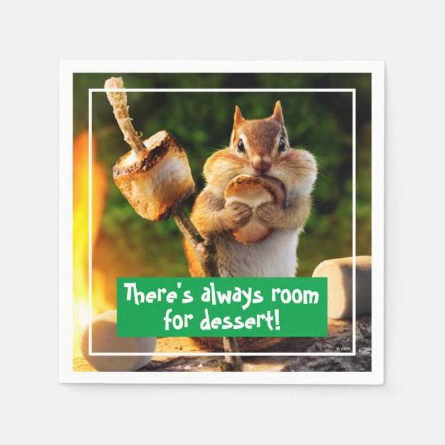 Chipmunk Eating Marshmallow Serviette (Vorderseite)