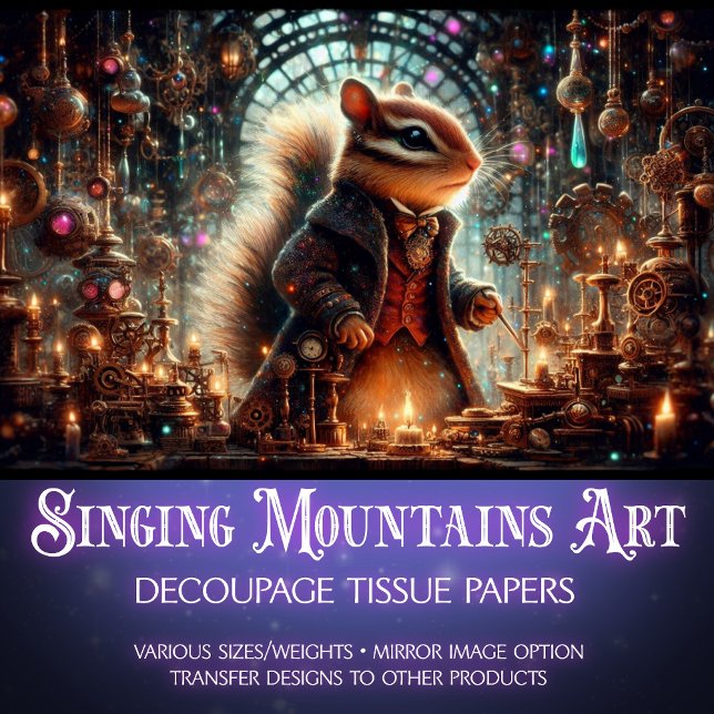 Chipmunk-Erfinder Magical Workshop Decoupage Seidenpapier (Von Creator hochgeladen)