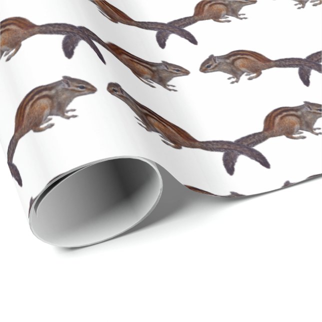 Chipmunk Frenzy Wrapping Paper Geschenkpapier (Rolleneckpunkt)