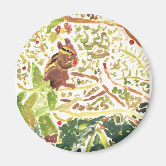 Chipmunk frisst einen Beerenmagnet Magnet (Vorne)