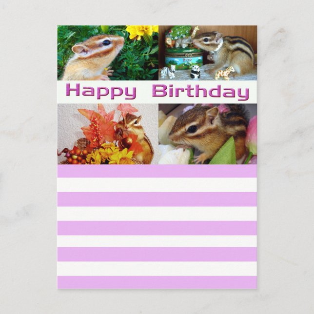 Chipmunk , Geburtstag , Urlaub , Weihnachten , Wei (Vorderseite)