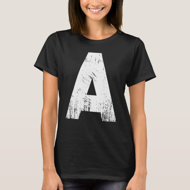 Chipmunk Halloween Karneval Kostüm Letter A Red V T-Shirt (Vorderseite)