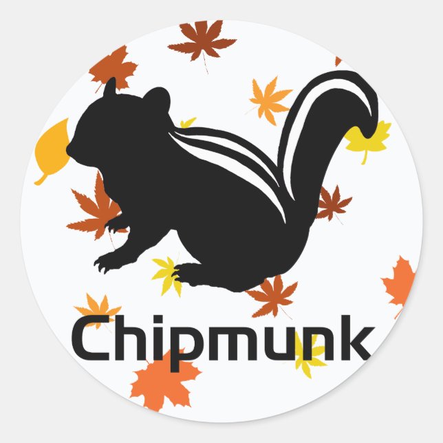 Chipmunk　illustration　(12)　Black Runder Aufkleber (Vorderseite)
