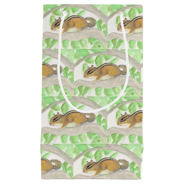 Chipmunk im Apple Tree Kleine Geschenktüte (Vorderseite)