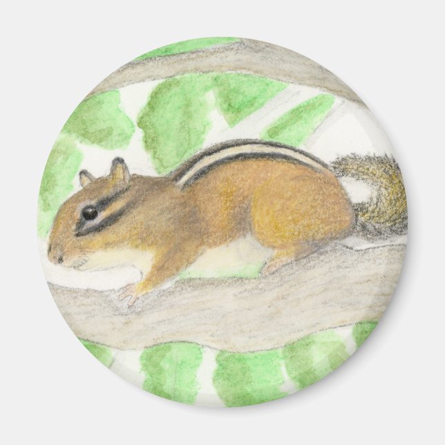 Chipmunk im Apple Tree Magnet (Vorne)