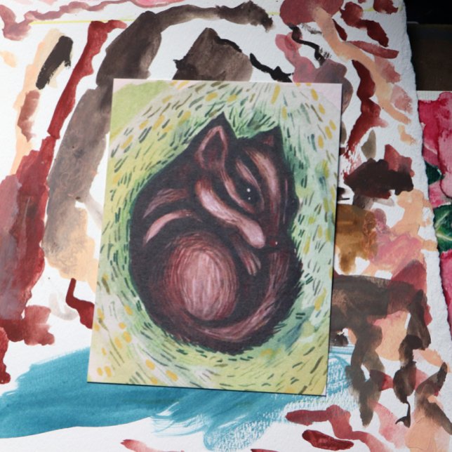 Chipmunk im Frühjahr Postkarte (Von Creator hochgeladen)