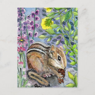Chipmunk im Garten Postkarte