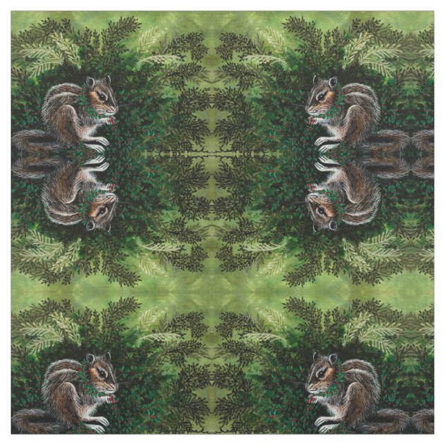 Chipmunk im Mosswald Stoff (Muster)