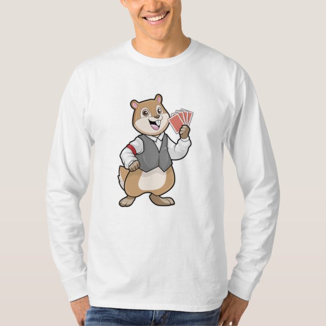 Chipmunk im Poker mit Poker-Karten T-Shirt (Vorderseite)
