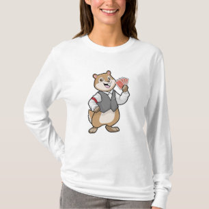 Chipmunk im Poker mit Poker-Karten T-Shirt