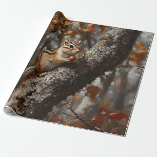 Chipmunk in einer Baumdekoupage Geschenkpapier