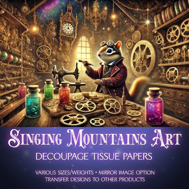 Chipmunk Inventor Steampunk Wonderland Decoupage Seidenpapier (Von Creator hochgeladen)