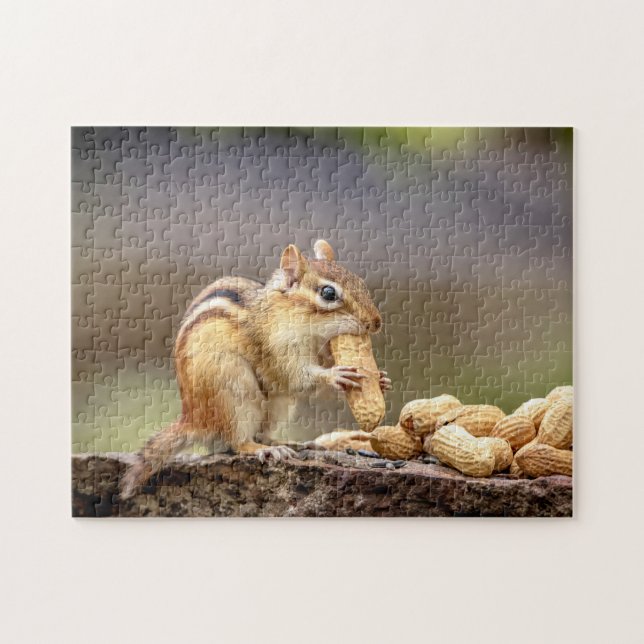 Chipmunk isst Erdnuss Puzzle (Horizontal)