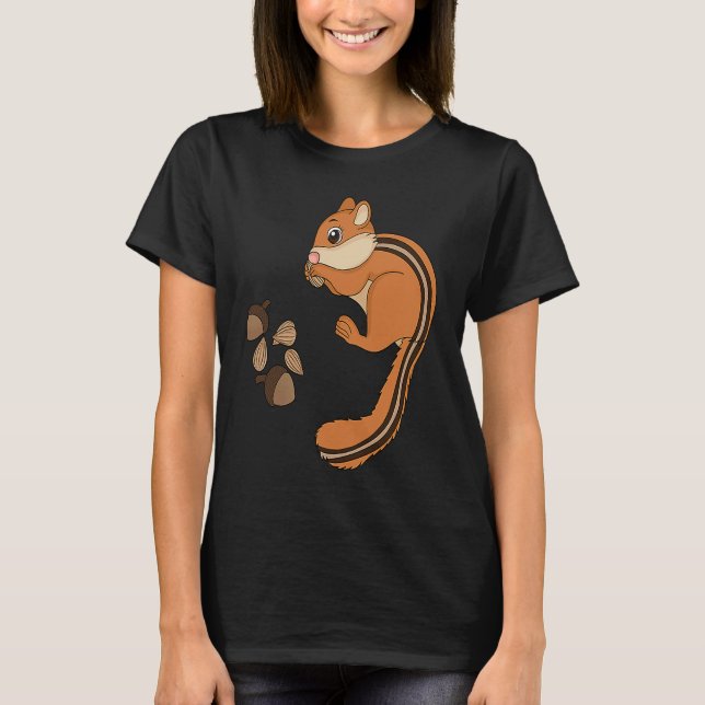 Chipmunk isst Nuts für Kinder T-Shirt (Vorderseite)