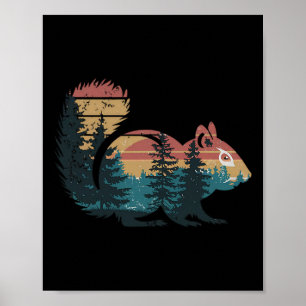 Chipmunk Jagd Wandern Outdoor Camping Wald Männer Poster