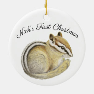 Chipmunk Keramik Ornament
