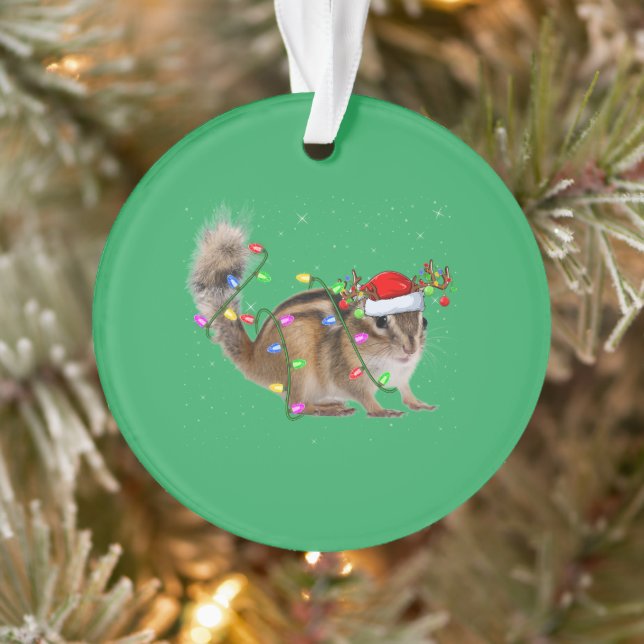 Chipmunk Lover Xmas Lighting Santa Chipmunk Xmas Ornament (Baum)