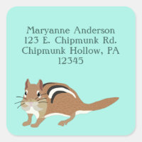 Chipmunk Mint Green Rücksendeadressen-Aufklebers